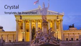  Presentation with view of colonial architecture - Presentation design consisting of vienna austria - cityscape architecture background background and a light blue colored foreground
