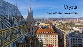  Presentation with saint - Beautiful theme featuring vienna austria - cityscape architecture background backdrop and a light blue colored foreground