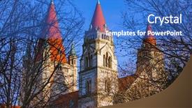  Presentation with view of colonial architecture - Colorful presentation design enhanced with vienna austria - cityscape architecture background backdrop and a  colored foreground