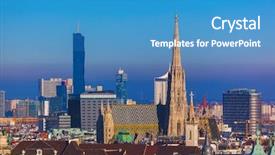  Presentation with vienna - Presentation having vienna austria - cityscape architecture background background and a teal colored foreground