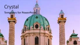  Presentation with vienna - Colorful PPT theme enhanced with vienna austria - cityscape architecture background backdrop and a  colored foreground