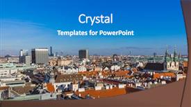  Presentation with view of colonial architecture - Colorful presentation enhanced with vienna austria - cityscape architecture background backdrop and a teal colored foreground