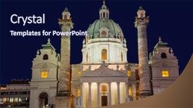  Presentation with vienna - Beautiful presentation design featuring vienna austria - cityscape architecture background backdrop and a navy blue colored foreground