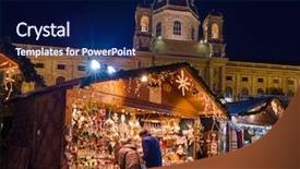  Presentation with quarter - Slides consisting of vienna austria - cityscape holiday background background and a navy blue colored foreground