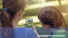  Presentation with mobile augmented reality - Beautiful theme featuring vienna-austria-august-1-2016 backdrop and a ocean colored foreground