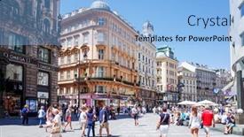  Presentation with vienna - Beautiful slides featuring vienna-austria-july-3-tourists backdrop and a light blue colored foreground