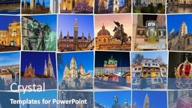  Presentation with vienna - PPT layouts with vienna-austria-travel-images-architecture background and a teal colored foreground