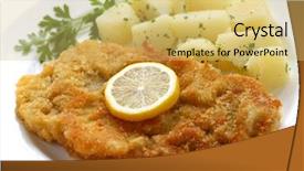  Presentation with veal - Slide deck featuring vienna background - wiener schnitzel veal cutlet austrian background and a  colored foreground