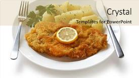  Presentation with veal - PPT theme with vienna background - wiener schnitzel veal cutlet austrian background and a  colored foreground