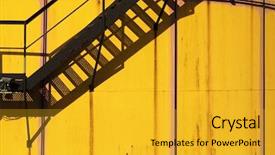  Presentation with industrial textile industry yarn spools - Cool new slides with vienna city background - industrial area in wien backdrop and a  colored foreground