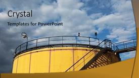  Presentation with industrial textile industry yarn spools - Slide deck having vienna city background - industrial area in wien background and a  colored foreground