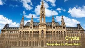  Presentation with vienna - Audience pleasing PPT theme consisting of vienna city hall backdrop and a coral colored foreground