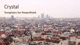  Presentation with vienna - Slide deck featuring vienna rooftops cityscape with snow background and a cream colored foreground