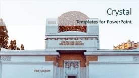  Presentation with classical - Colorful PPT theme enhanced with viennese classical style building austria europe backdrop and a sky blue colored foreground