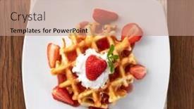  Presentation with waffles - Audience pleasing slide deck consisting of viennese-waffles-with-strawberry backdrop and a coral colored foreground