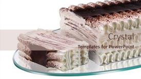  Presentation with ice cream cake - Slide set enhanced with viennetta-type-ice-cream-cake background and a coral colored foreground