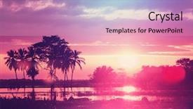  Presentation with vietnam - Theme having vietnam forest - flooded field background and a coral colored foreground