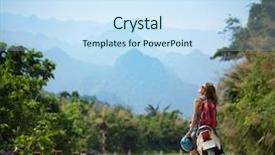  Presentation with statue of justice lady justice - Cool new slide deck with vietnam forest - young lady standing near motorbike backdrop and a  colored foreground