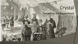  Presentation with tour - Theme featuring vietnam history - old illustration of cochinchina emperor background and a light gray colored foreground