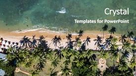  Presentation with paradise - Audience pleasing PPT theme consisting of vietnam trees - top view of a paradise backdrop and a ocean colored foreground