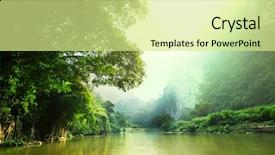  Presentation with vietnam - Amazing theme having vietnam trees - tropical river in laos backdrop and a soft green colored foreground