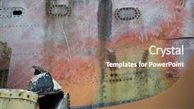  Presentation with vietnam war - PPT theme having vietnam war - airplane wreckage background and a coral colored foreground