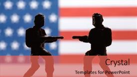  Presentation with vietnam war - Beautiful presentation theme featuring vietnam war - american soldier backdrop and a red colored foreground