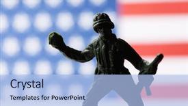  Presentation with american colleges - Audience pleasing PPT layouts consisting of vietnam war - american soldier backdrop and a light blue colored foreground