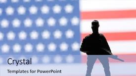  Presentation with vietnam war - Presentation theme consisting of vietnam war - american soldier background and a light blue colored foreground