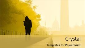  Presentation with mall - Amazing presentation design having vietnam war - man in hoodies silhouette backdrop and a yellow colored foreground