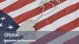  Presentation with american flag - Amazing presentation having vietnam war - pair of dog tags blank backdrop and a ocean colored foreground