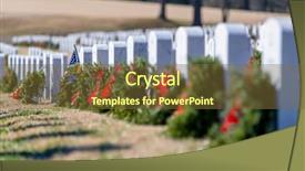  Presentation with vietnam war - Cool new PPT theme with vietnam war - veterans cemetery adorned with wreaths backdrop and a tawny brown colored foreground