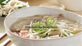  Presentation with beef - Slides consisting of vietnamamese-meal-with-beef-pho background and a mint green colored foreground