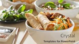  Presentation with spring - Cool new presentation design with vietnamese-bun-thit-nuong backdrop and a coral colored foreground