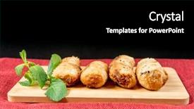  Presentation with lumpia spring rolls fried - Beautiful PPT layouts featuring vietnamese culture - homemade spring rolls backdrop and a black colored foreground