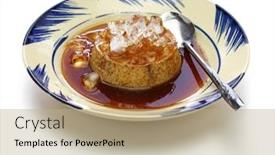 Presentation with pudding - Beautiful PPT layouts featuring vietnamese-flan-banh-flan-vietnamese backdrop and a coral colored foreground