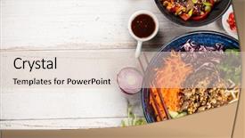  Presentation with vietnamese food - Amazing slide deck having vietnamese food in bowl free backdrop and a lemonade colored foreground