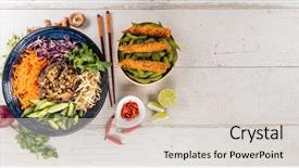  Presentation with vietnamese food - Cool new PPT layouts with vietnamese food in bowl free backdrop and a light gray colored foreground