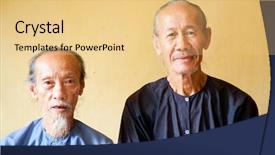  Presentation with vietnamese food for tet holiday - Audience pleasing presentation theme consisting of vietnamese monks backdrop and a lemonade colored foreground