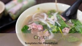  Presentation with noodle - Slide deck enhanced with vietnamese-pho-rice-noodle background and a coral colored foreground