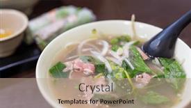  Presentation with noodle - Theme enhanced with vietnamese-pho-rice-noodle background and a  colored foreground