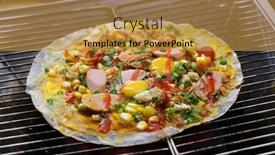  Presentation with vietnamese food - Presentation theme consisting of vietnamese-rice-paper-pizza-banh background and a gold colored foreground