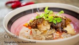  Presentation with rice - Slide set featuring vietnamese-style-caramel-pork background and a coral colored foreground