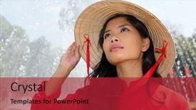  Presentation with traditional - Beautiful slide set featuring ao dai - vietnamese woman in a traditional backdrop and a red colored foreground