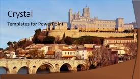  Presentation with bridge - Slide set consisting of vieux bridge above the orb background and a light blue colored foreground