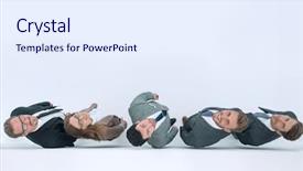  Presentation with small group top view - Theme enhanced with view a group of business background and a sky blue colored foreground