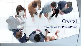  Presentation with employees - Audience pleasing PPT layouts consisting of view a group of employee backdrop and a sky blue colored foreground