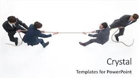 Presentation with war - Slide deck featuring view a tug of war background and a white colored foreground
