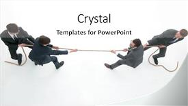  Presentation with teams - Presentation design featuring view a tug of war background and a white colored foreground