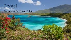  Presentation with united states - PPT theme with view-above-cinnamon-bay background and a teal colored foreground